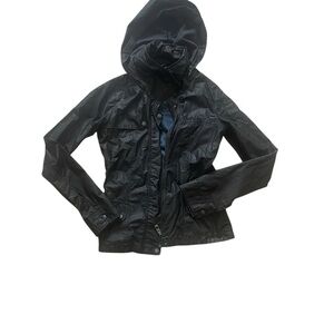 Bench Black Utility Jacket with Hood and Zipper